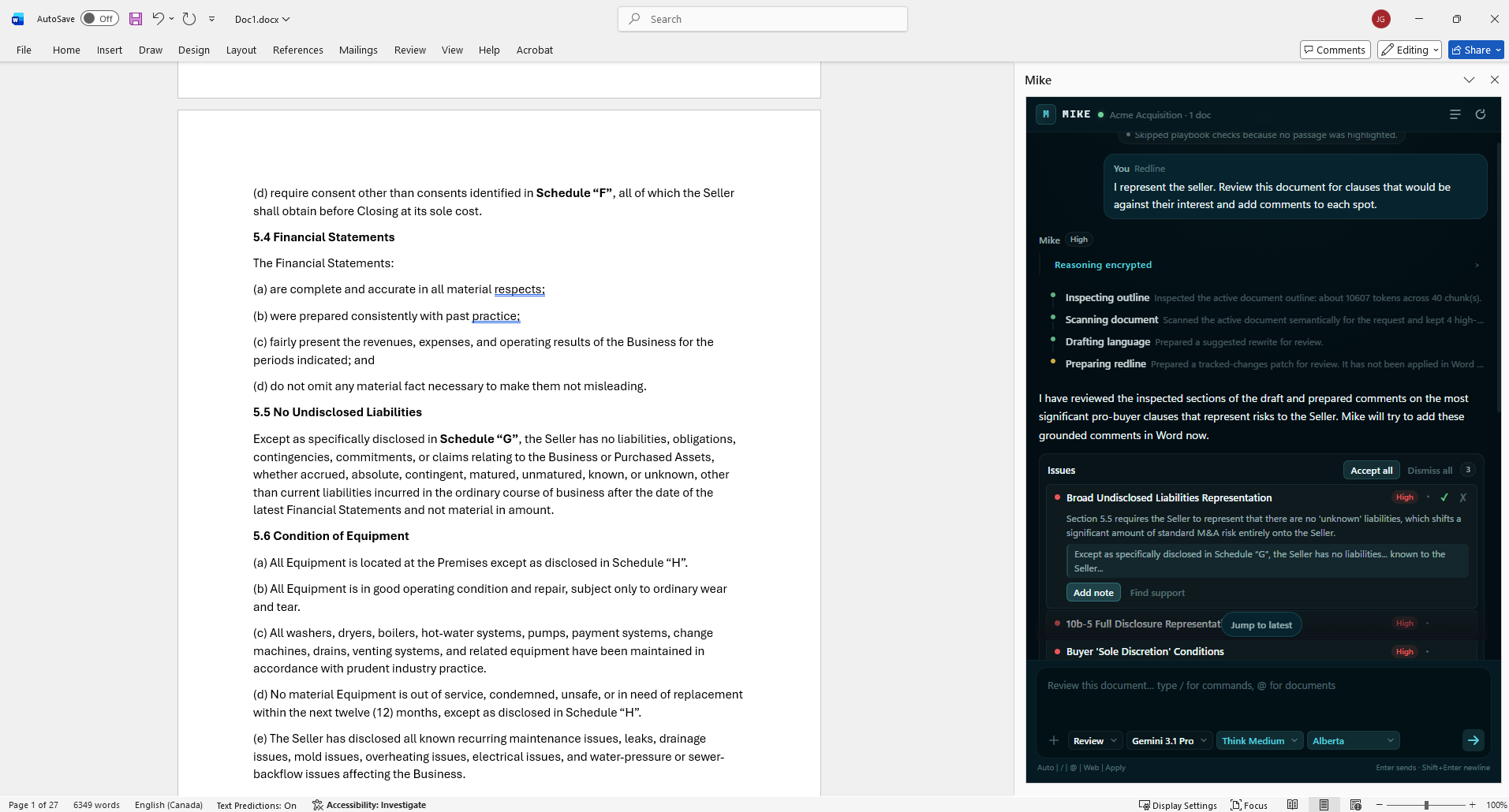 Mike sidebar inside Microsoft Word